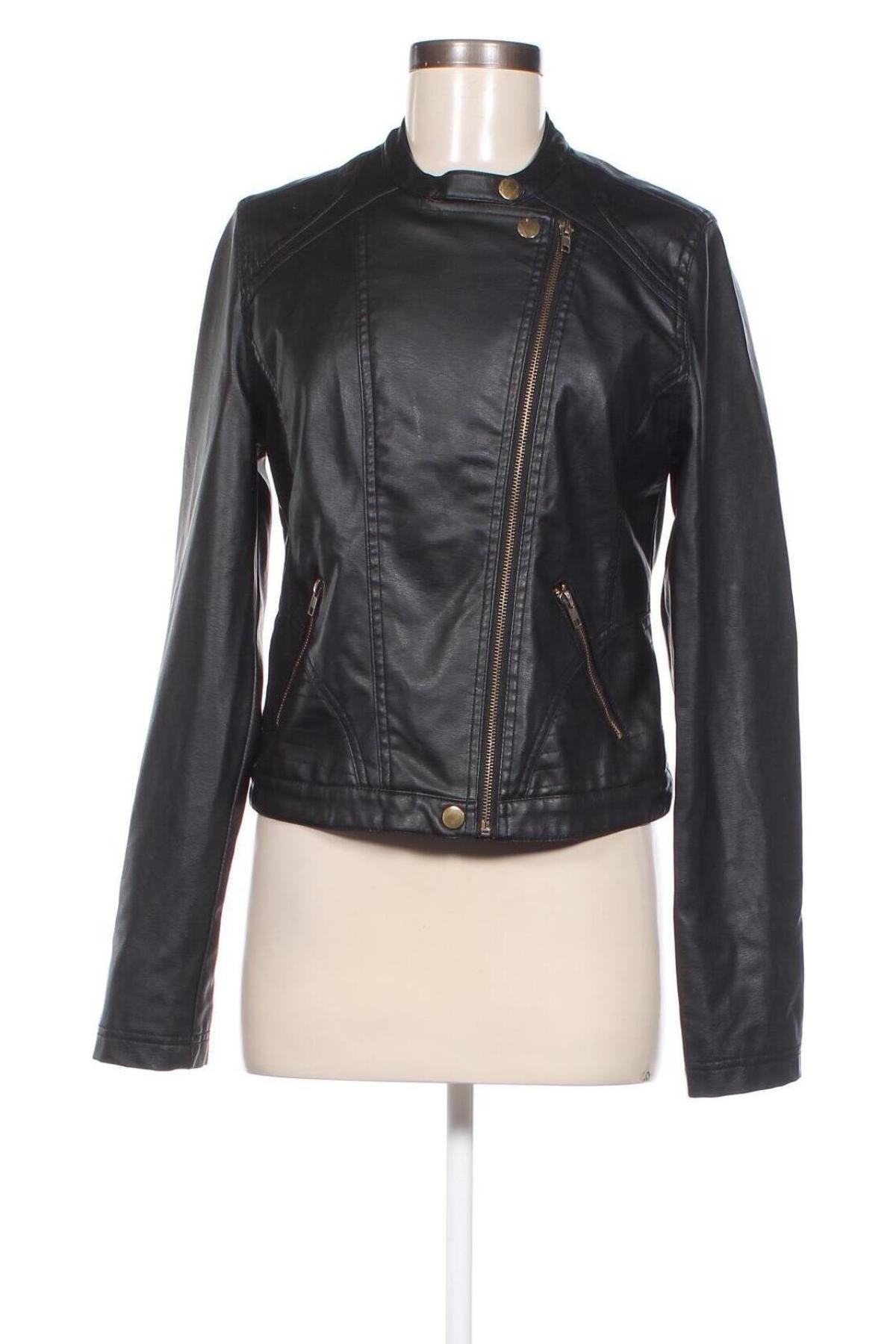 Dámska kožená bunda  New Look, Veľkosť L, Farba Čierna, Cena  21,82 €