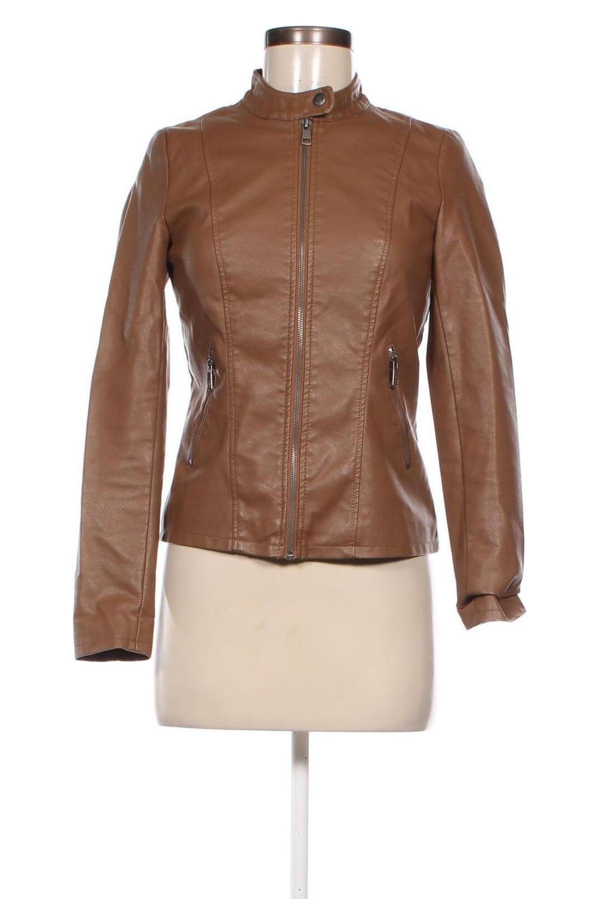 Damen Lederjacke ONLY, Größe XS, Farbe Braun, Preis 22,82 €