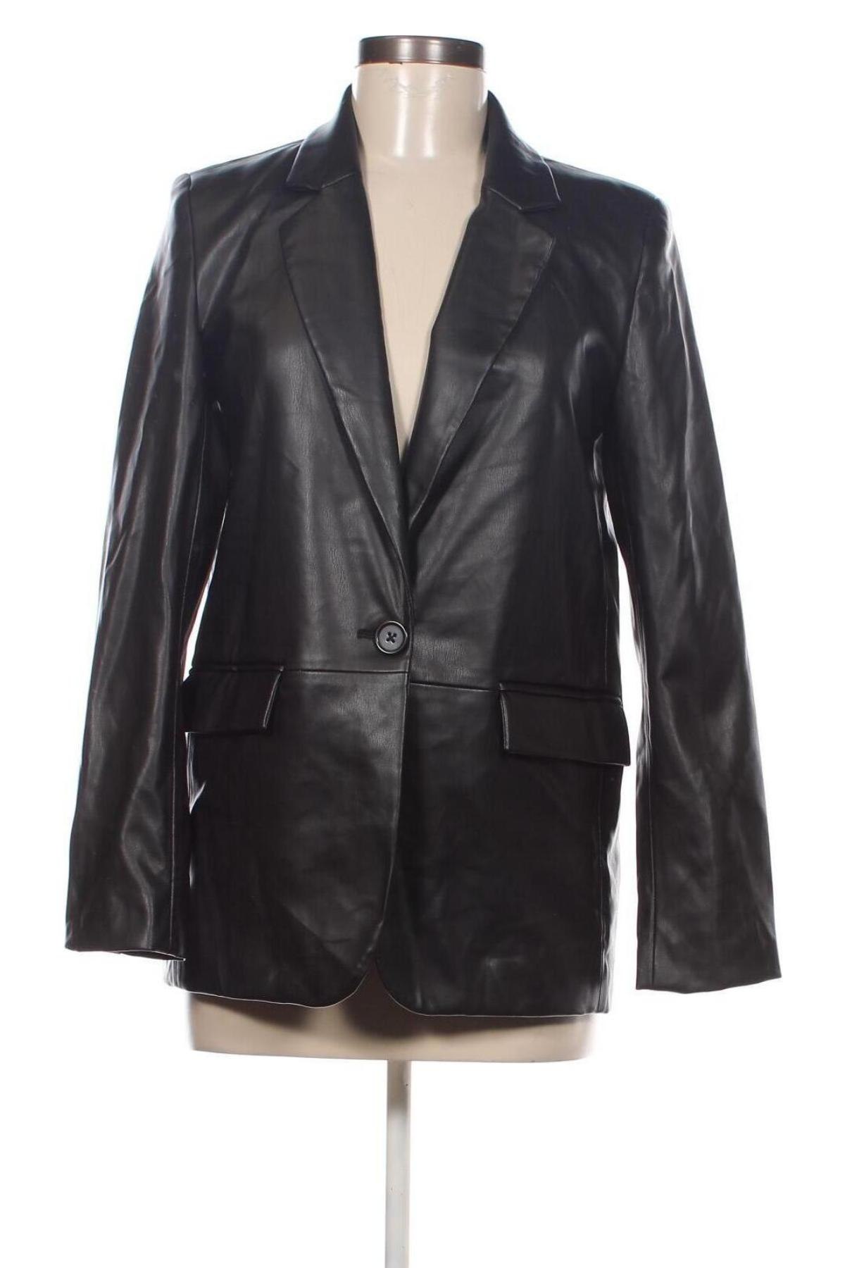 Dámska kožená bunda  Pull&Bear, Veľkosť S, Farba Čierna, Cena  25,08 €