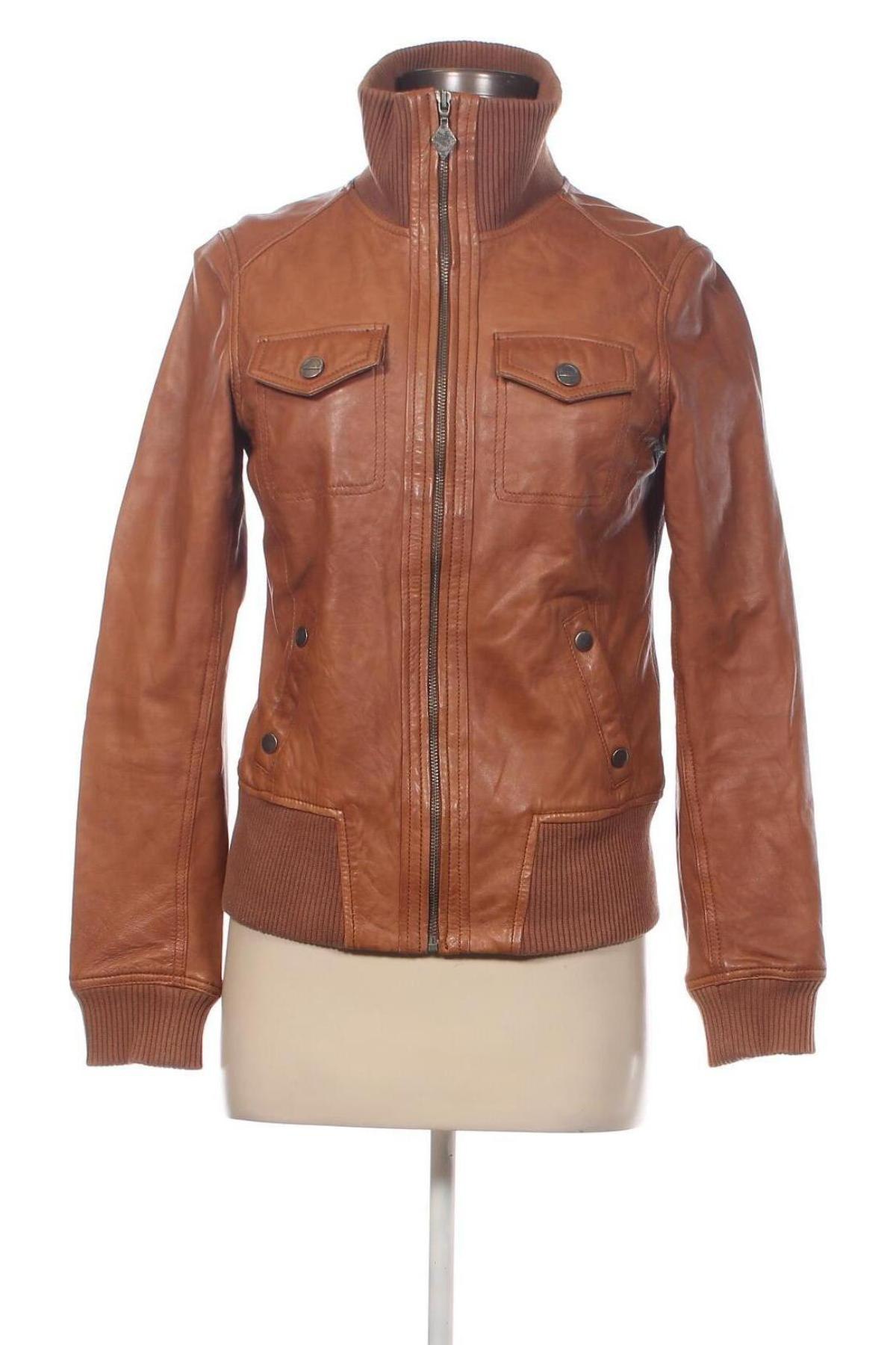 Dámska kožená bunda  Pull&Bear, Veľkosť S, Farba Hnedá, Cena  41,26 €