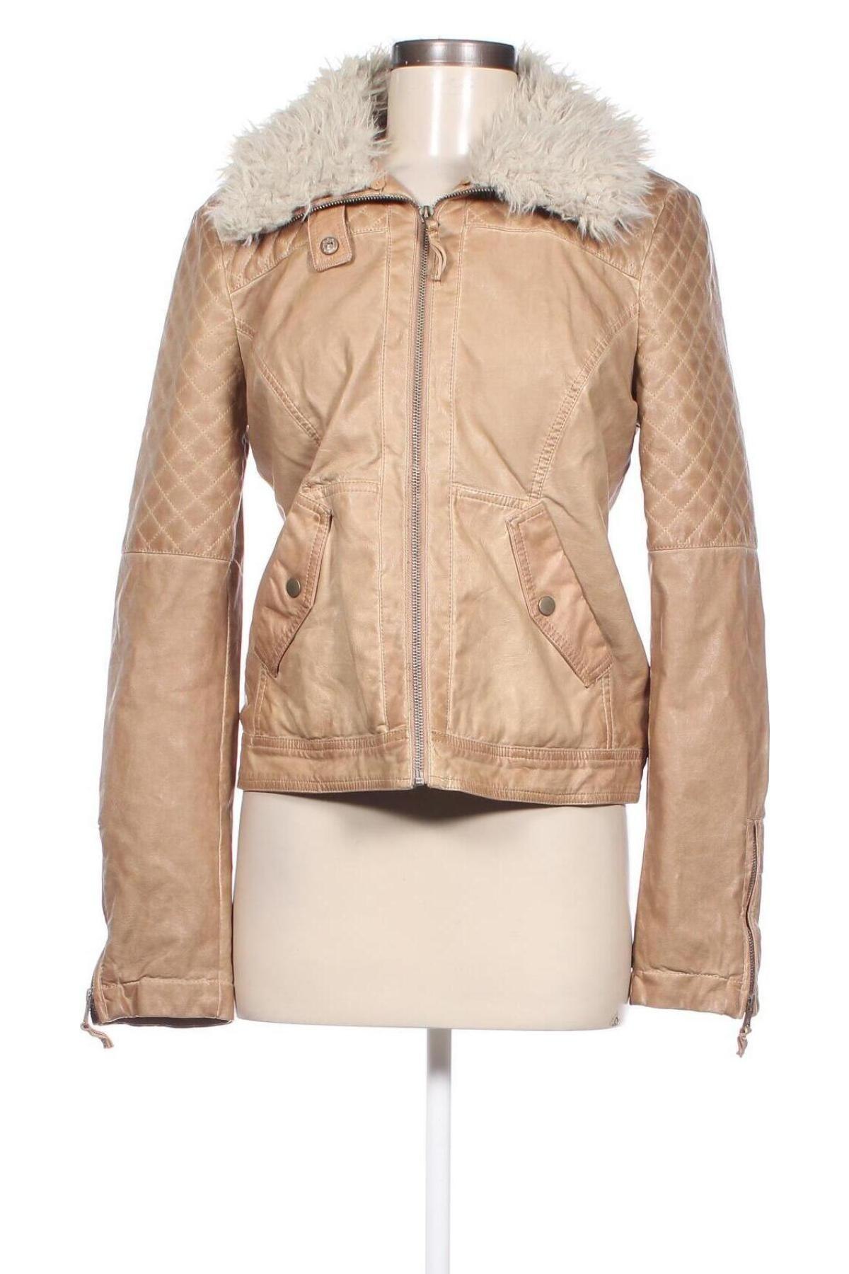 Damen Lederjacke Zara Trafaluc, Größe XL, Farbe Beige, Preis 45,61 €