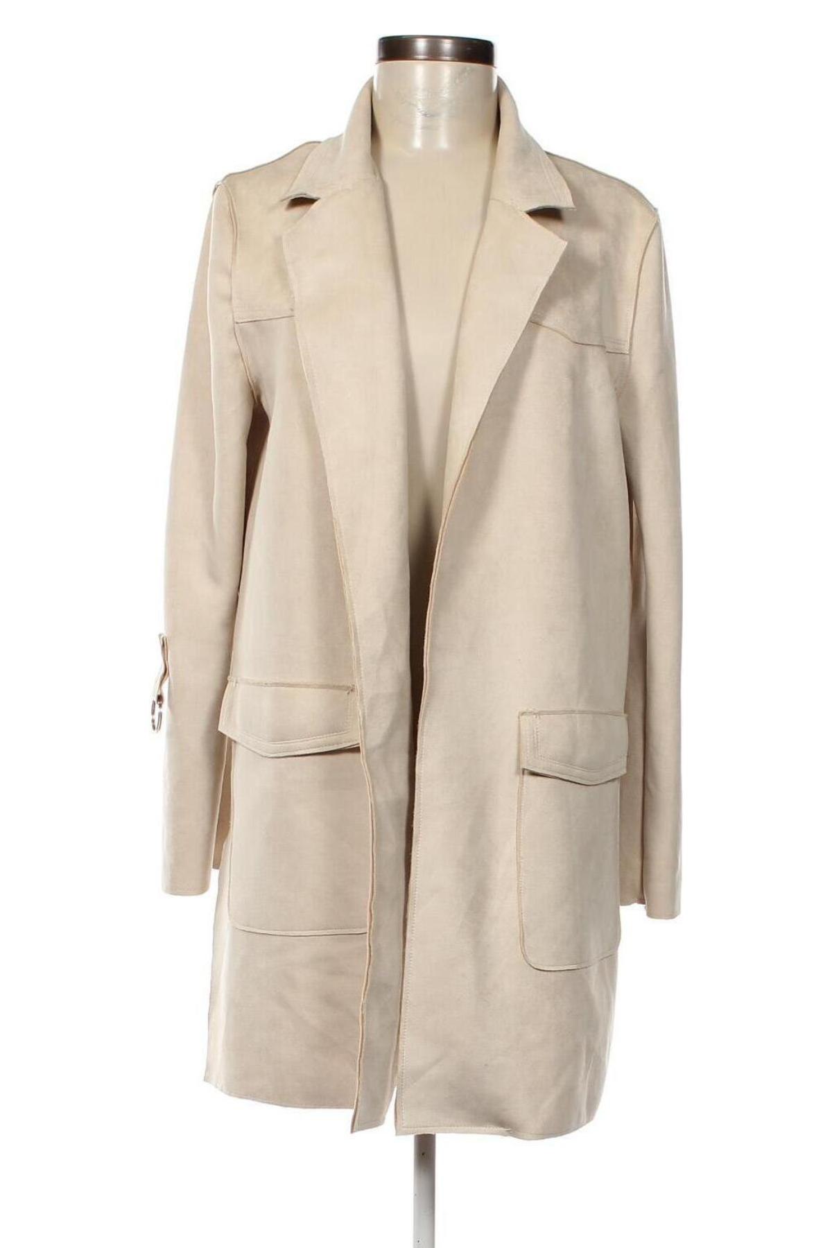 Γυναικείο παλτό Bershka, Μέγεθος M, Χρώμα  Μπέζ, Τιμή 17,82 €
