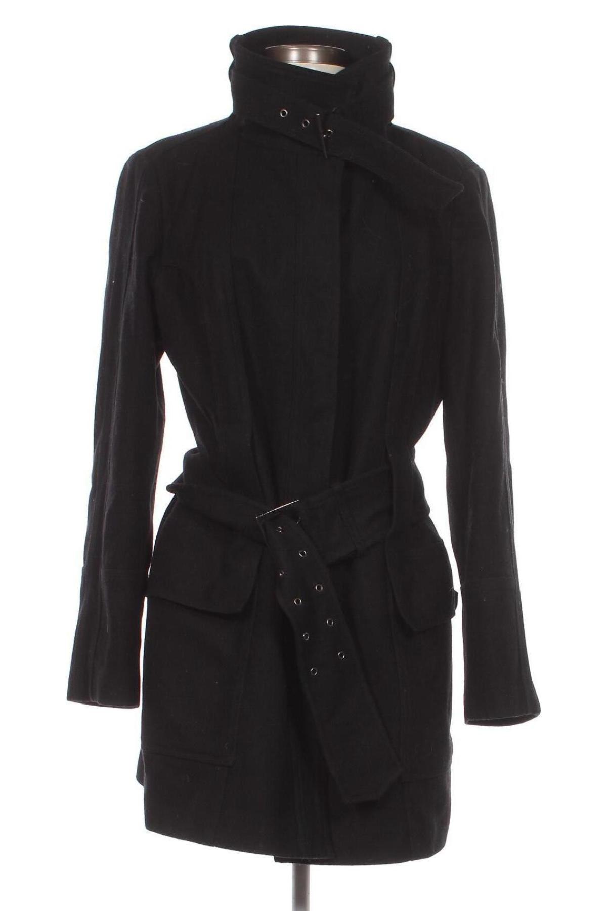Дамско палто Zara, Размер XL, Цвят Черен, Цена 36,72 лв.