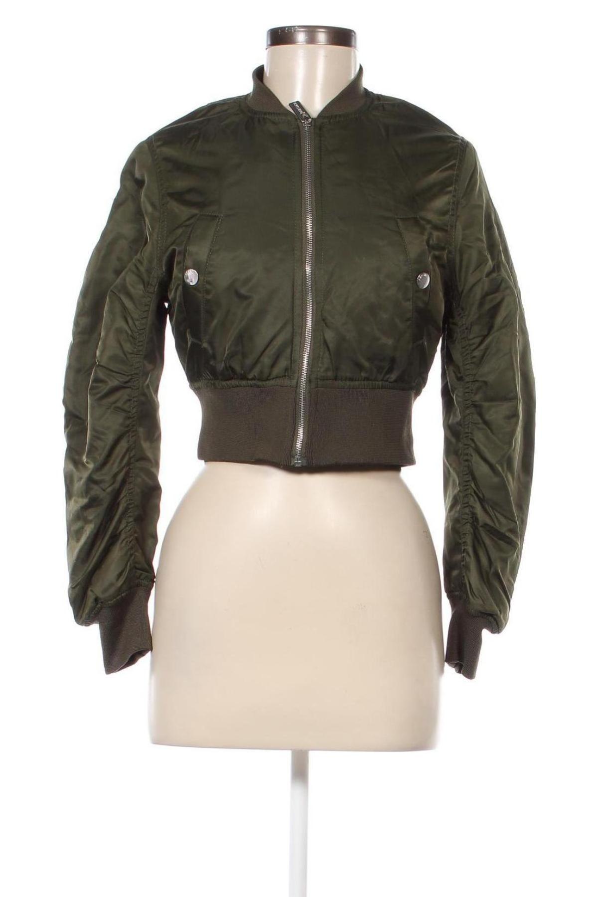Γυναικείο μπουφάν Bershka, Μέγεθος XS, Χρώμα Πράσινο, Τιμή 6,53 €