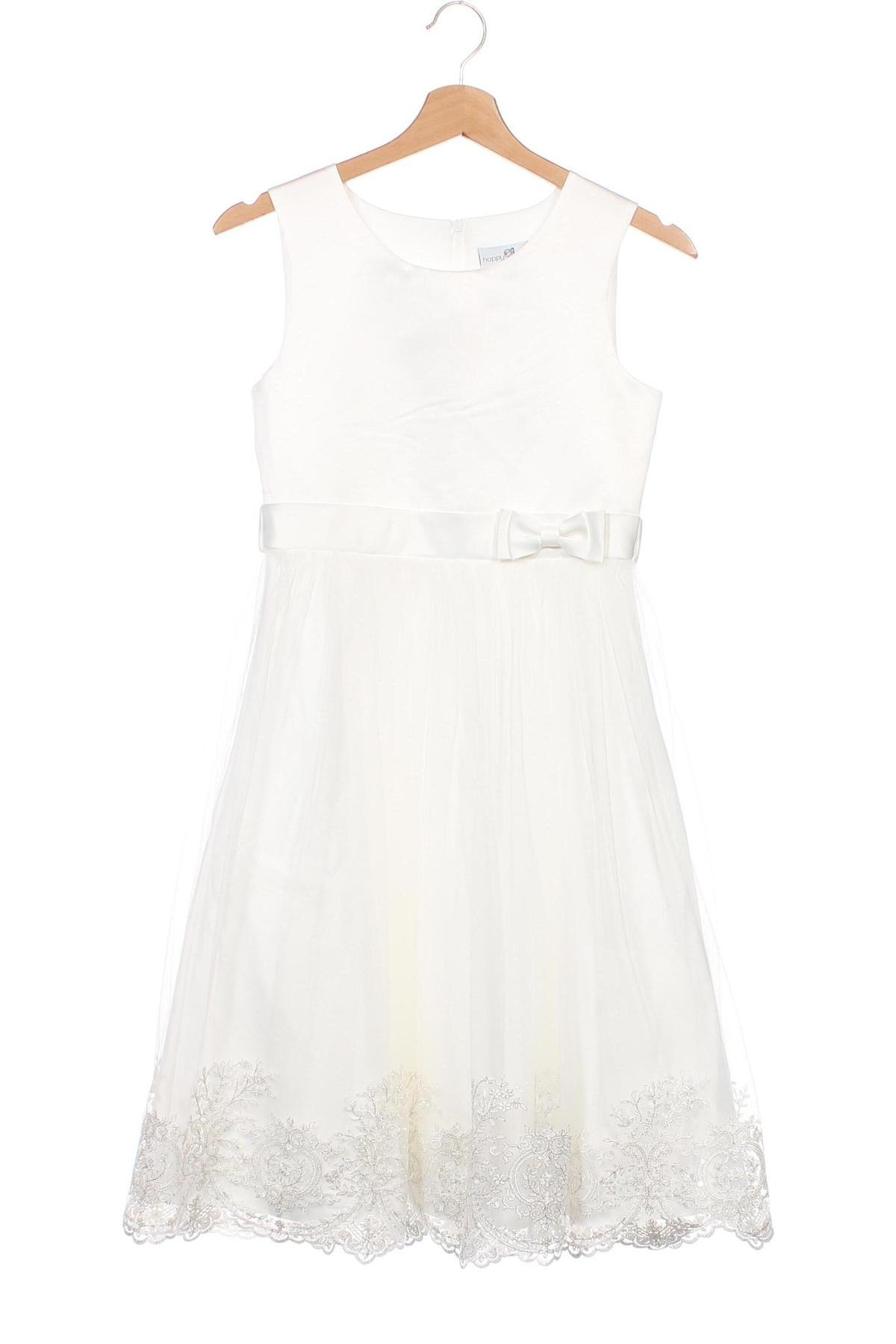 Dziecięca sukienka Happy Girls By Eisend, Rozmiar 10-11y/ 146-152 cm, Kolor Biały, Cena 183,92 zł