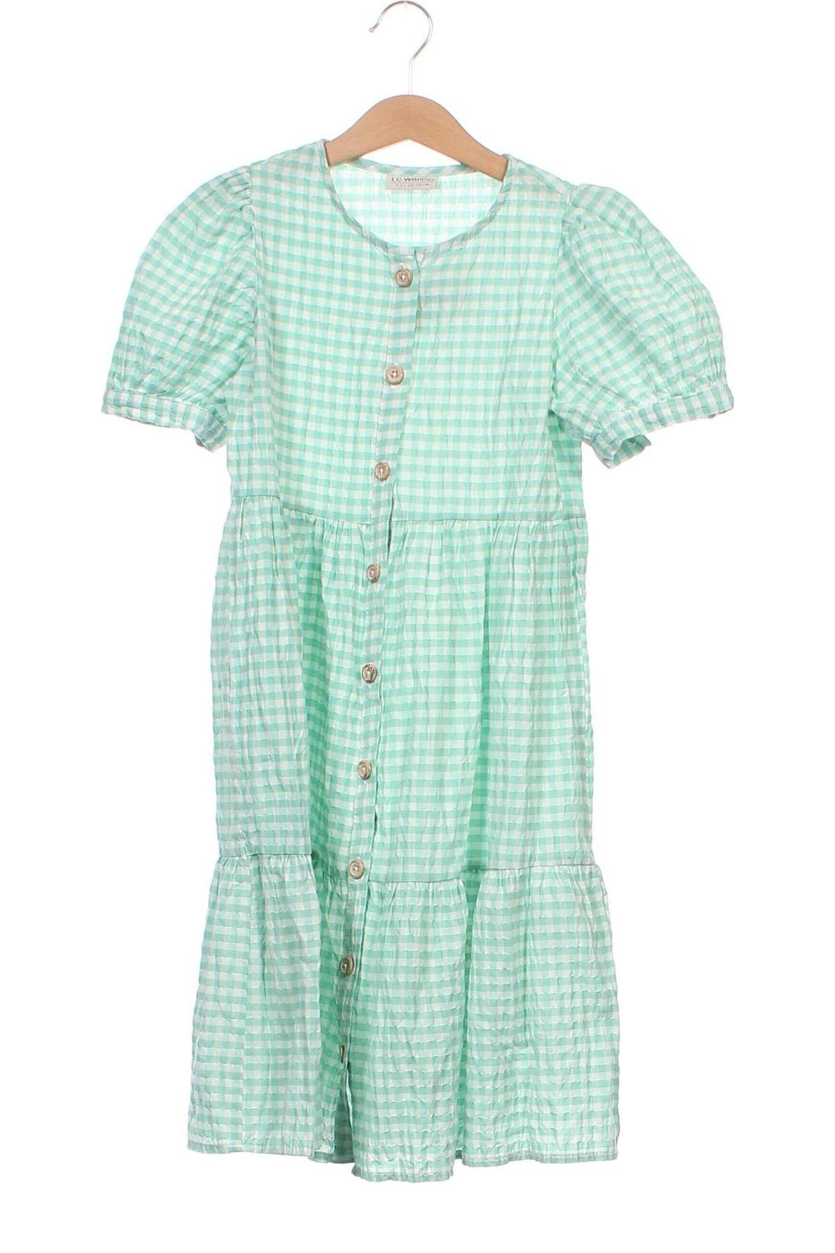 Dziecięca sukienka LC Waikiki, Rozmiar 6-7y/ 122-128 cm, Kolor Zielony, Cena 50,57 zł