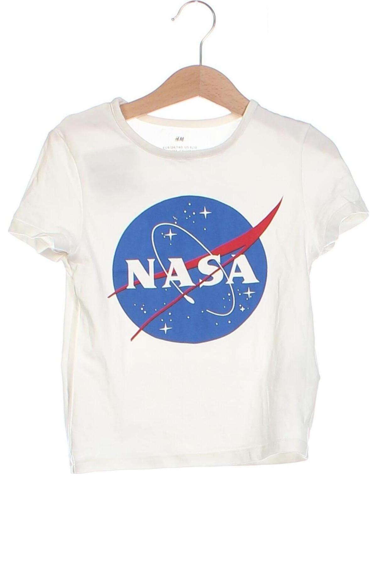 Kinder T-Shirt H&M, Größe 8-9y/ 134-140 cm, Farbe Weiß, Preis € 6,14