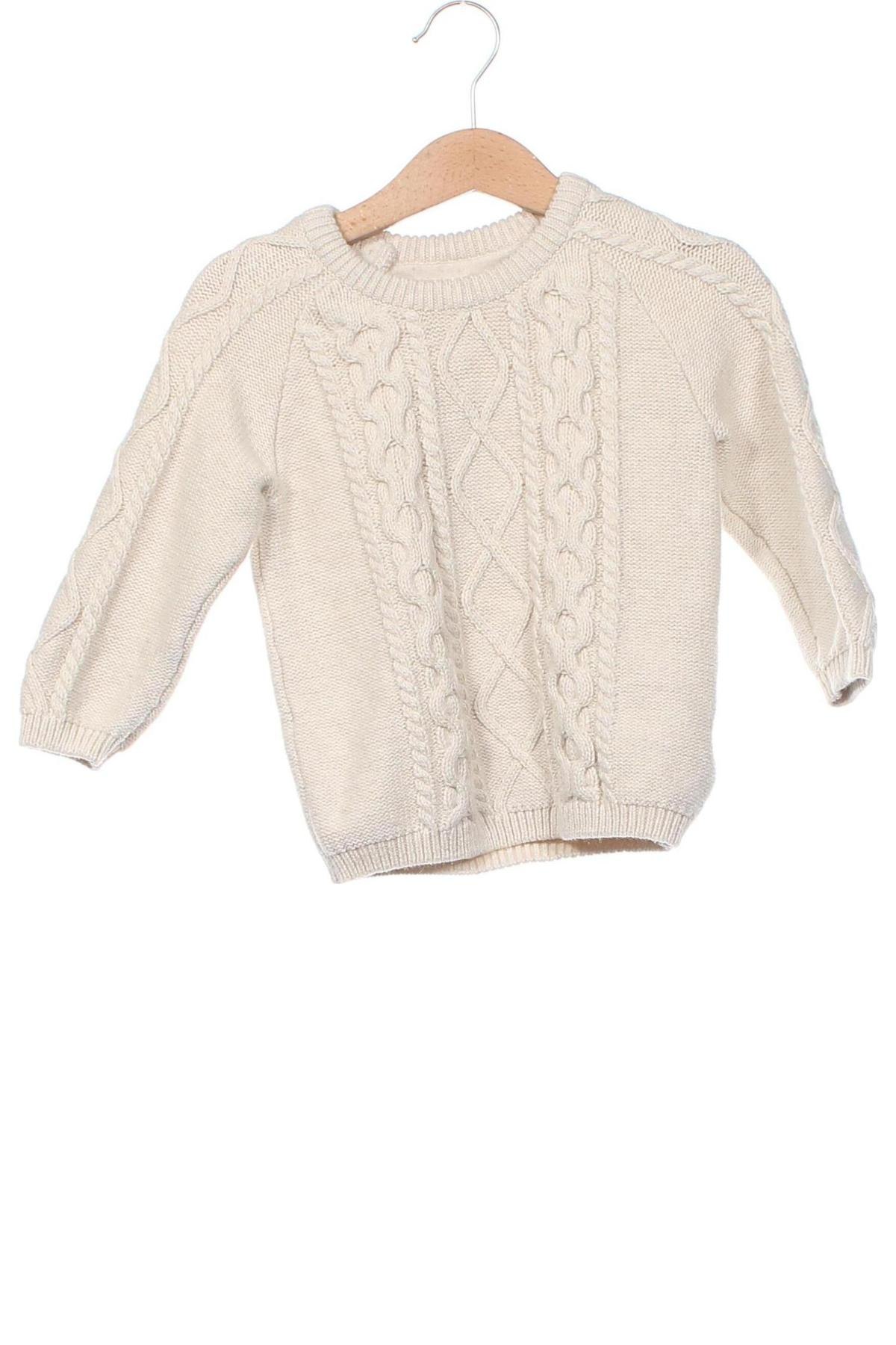 Детски пуловер H&M, Размер 18-24m/ 86-98 см, Цвят Бежов, Цена 8,67 лв.