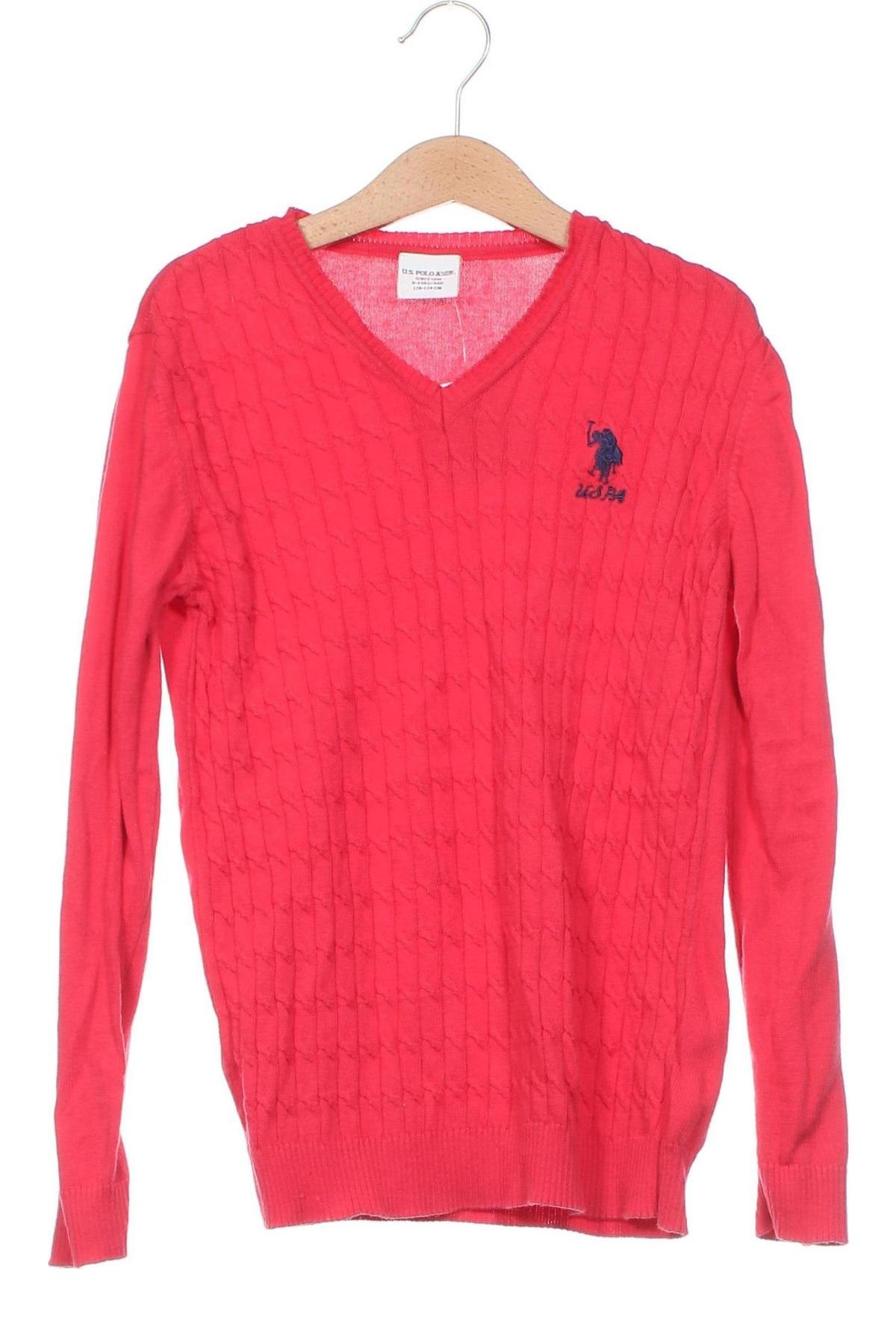 Детски пуловер U.S. Polo Assn., Размер 7-8y/ 128-134 см, Цвят Розов, Цена 18,87 лв.