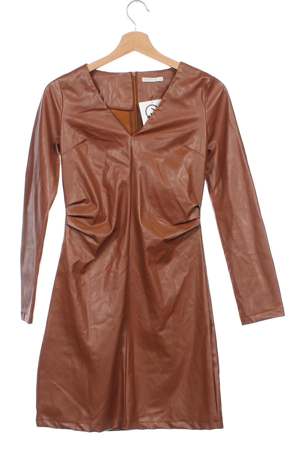 Kožené šaty  Fisherfield, Veľkosť XS, Farba Hnedá, Cena  7,56 €