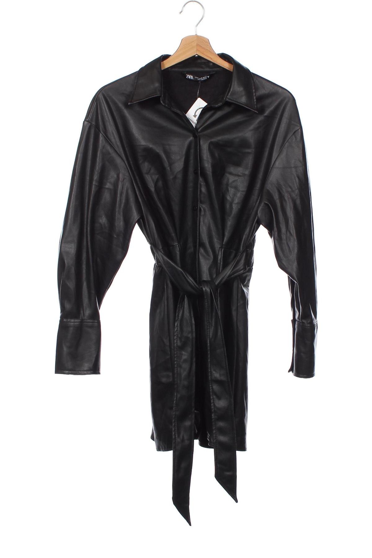 Lederkleid Zara, Größe XS, Farbe Schwarz, Preis € 18,79