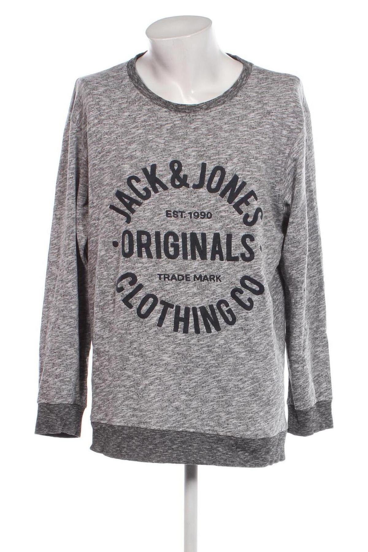 Ανδρική μπλούζα Originals By Jack & Jones, Μέγεθος XXL, Χρώμα Γκρί, Τιμή 6,19 €