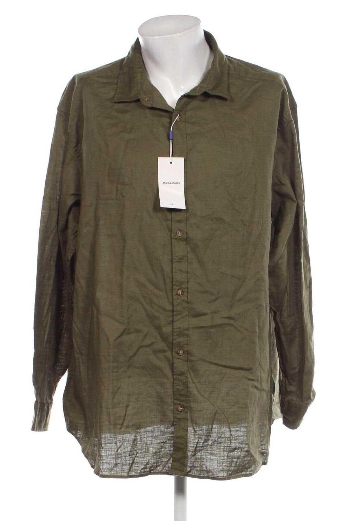 Ανδρικό πουκάμισο Jack & Jones, Μέγεθος 4XL, Χρώμα Πράσινο, Τιμή 35,05 €