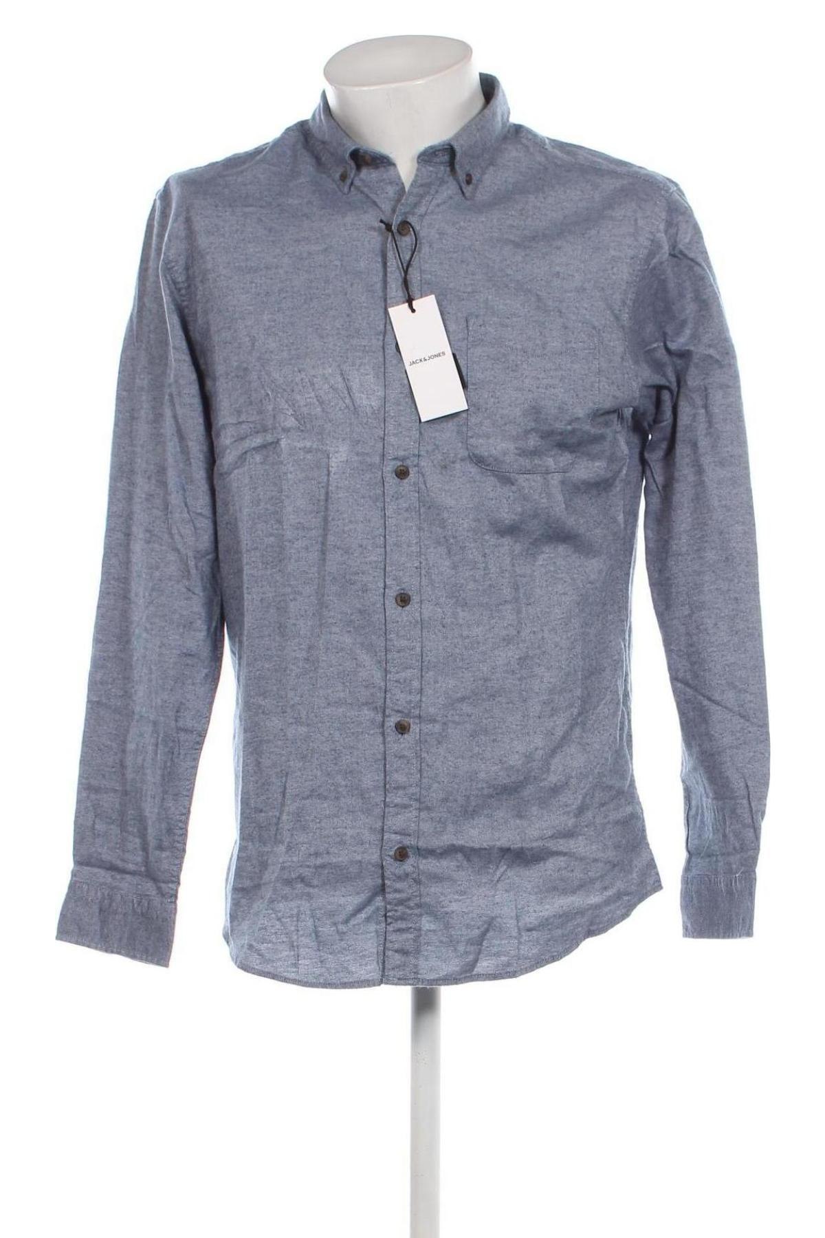 Ανδρικό πουκάμισο Jack & Jones, Μέγεθος L, Χρώμα Μπλέ, Τιμή 39,69 €