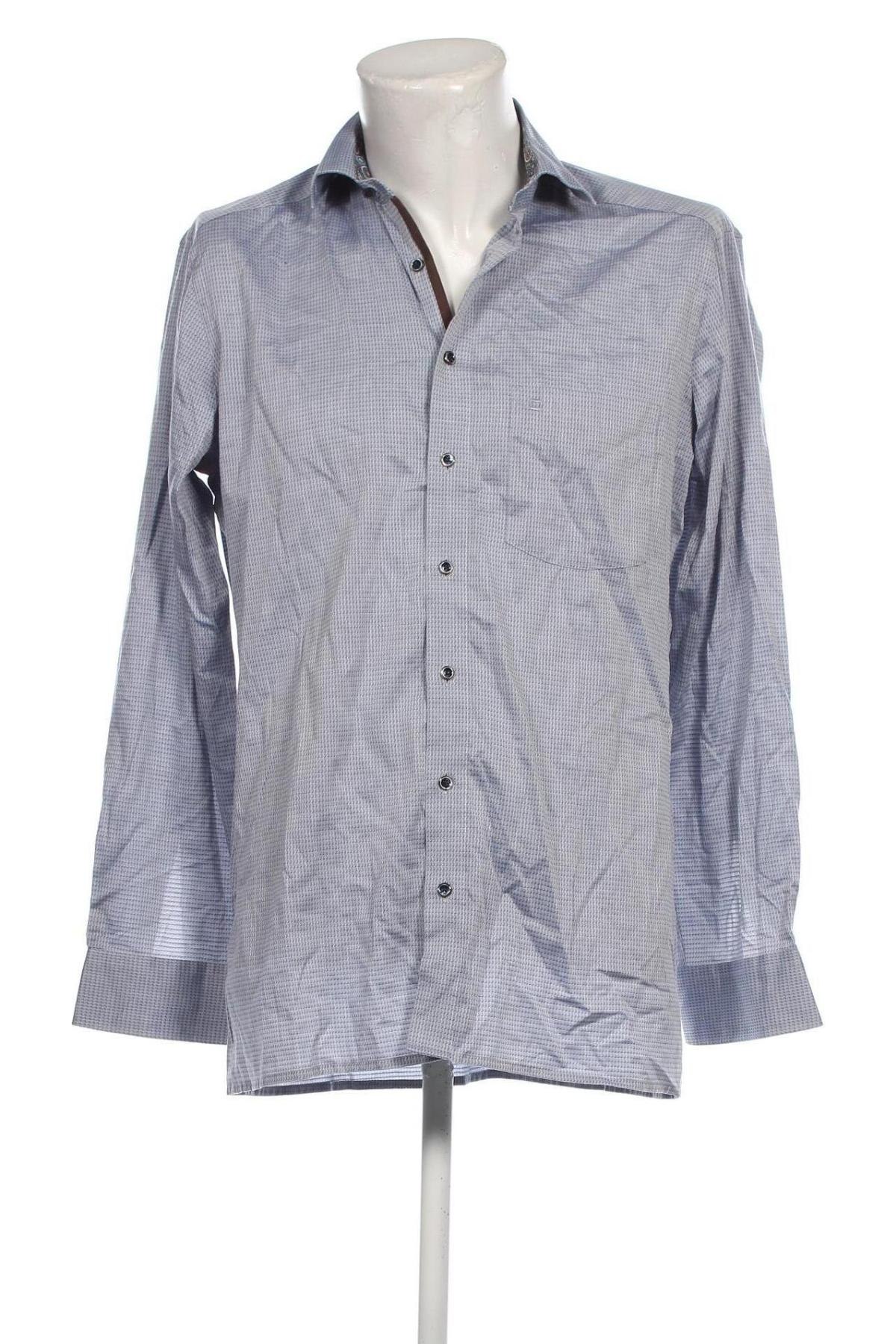 Ανδρικό πουκάμισο Olymp, Μέγεθος L, Χρώμα Μπλέ, Τιμή 32,32 €