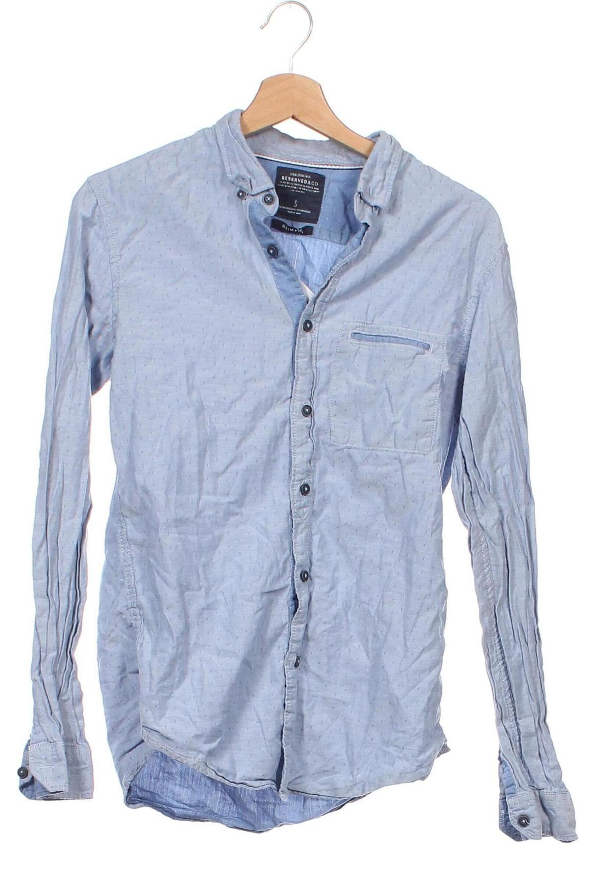 Ανδρικό πουκάμισο Reserved, Μέγεθος S, Χρώμα Μπλέ, Τιμή 7,56 €