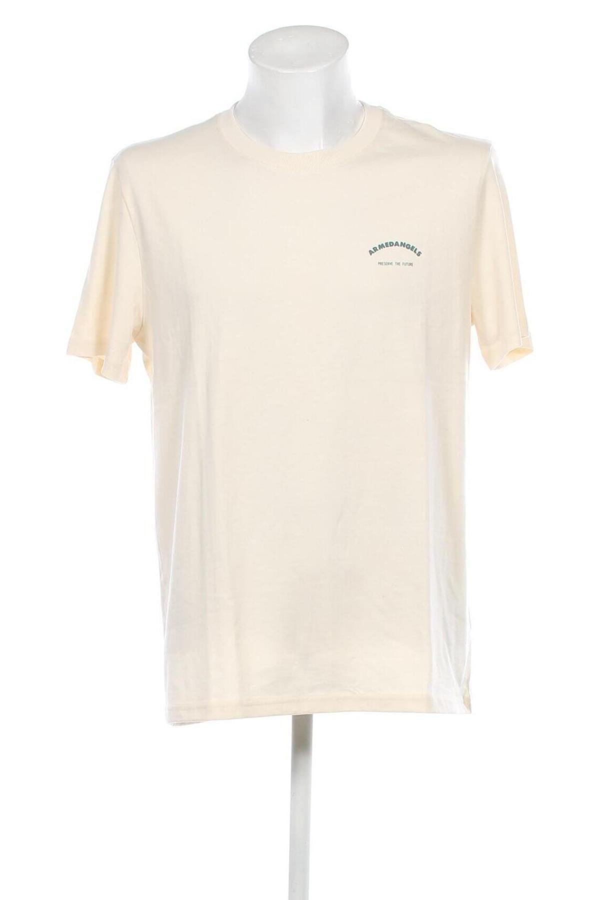 Herren T-Shirt Armedangels, Größe L, Farbe Ecru, Preis 28,87 €