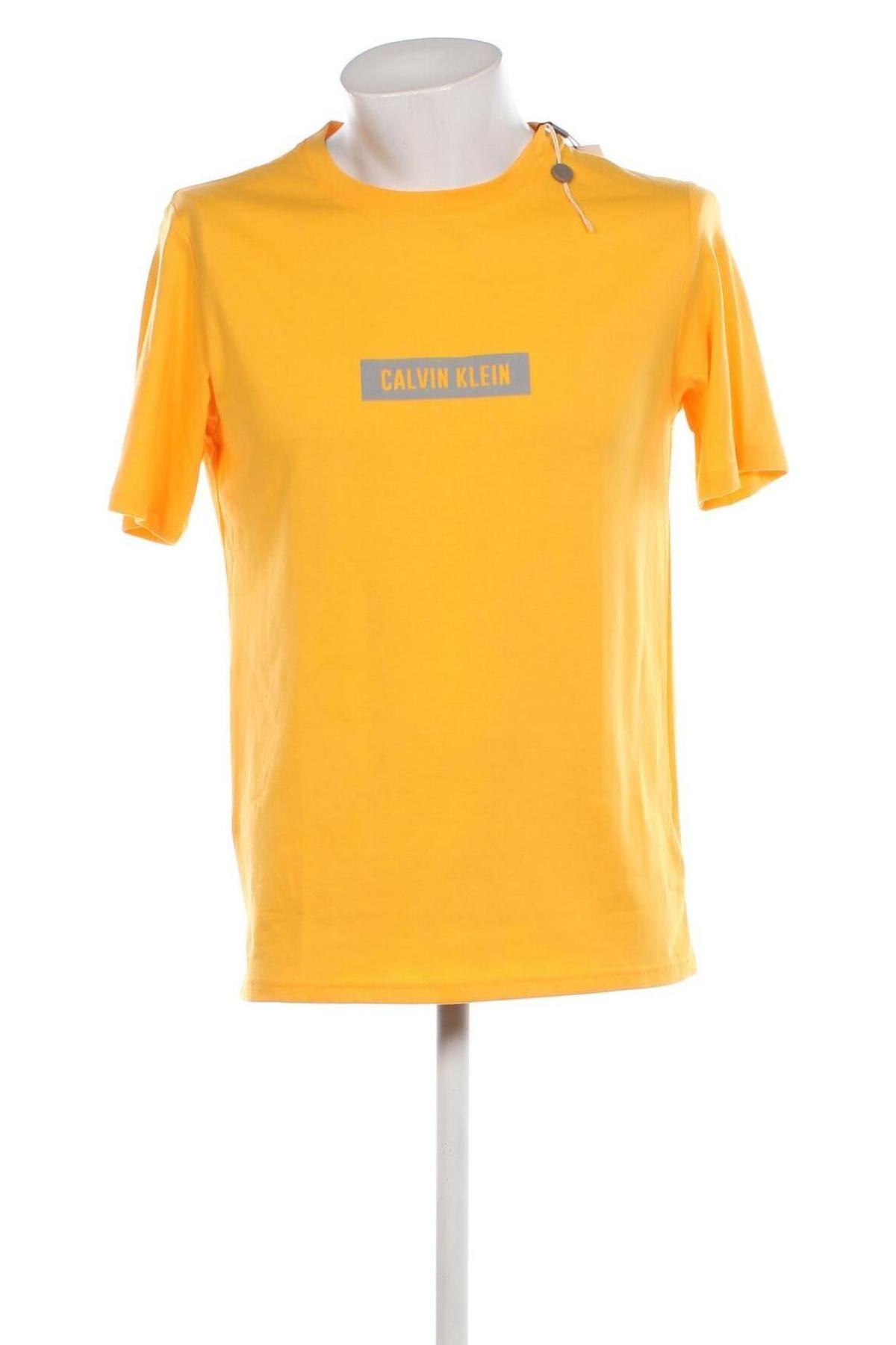 Męski T-shirt Calvin Klein, Rozmiar M, Kolor Żółty, Cena 143,93 zł