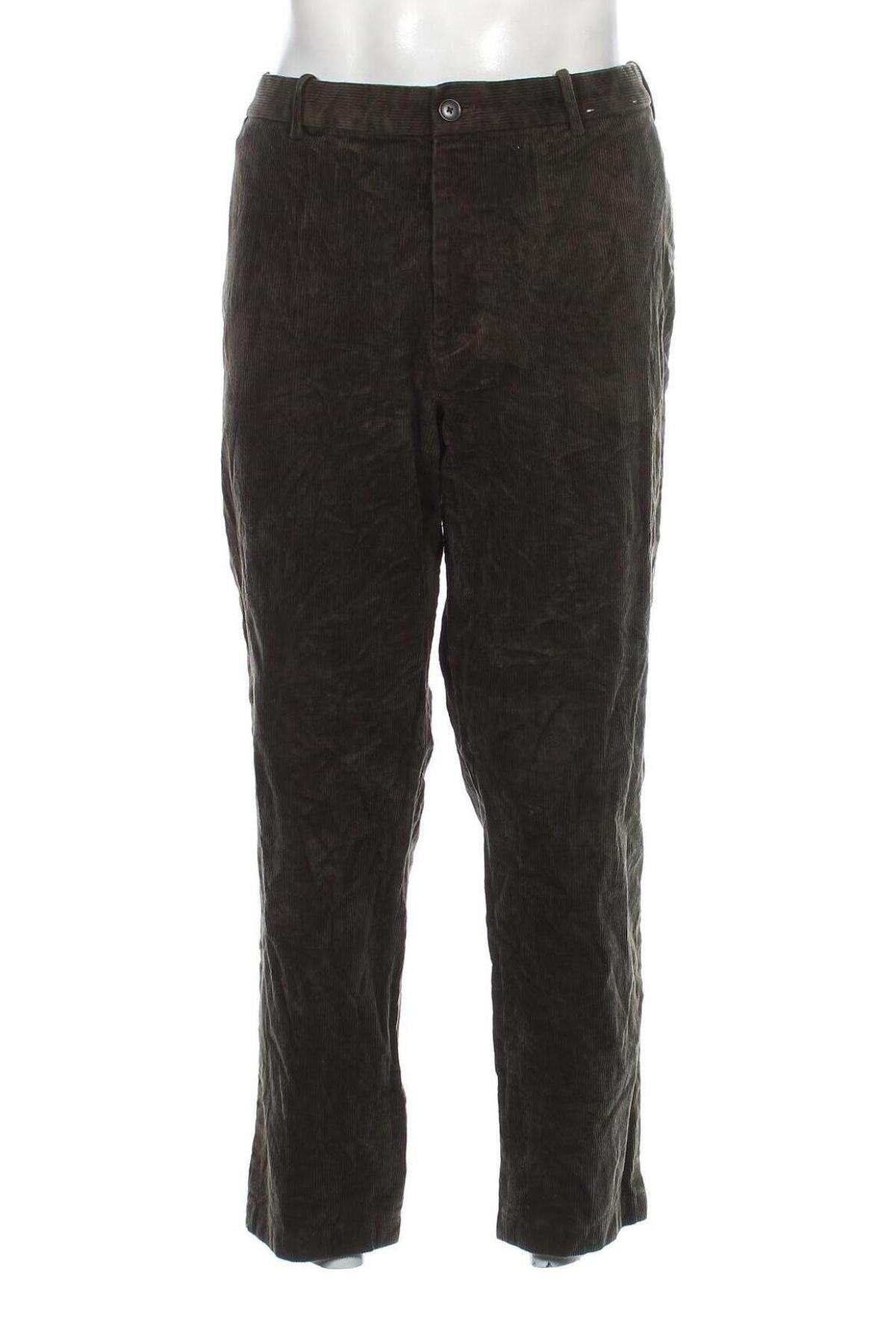 Pantaloni raiați de bărbați Uniqlo, Mărime XL, Culoare Verde, Preț 57,99 Lei