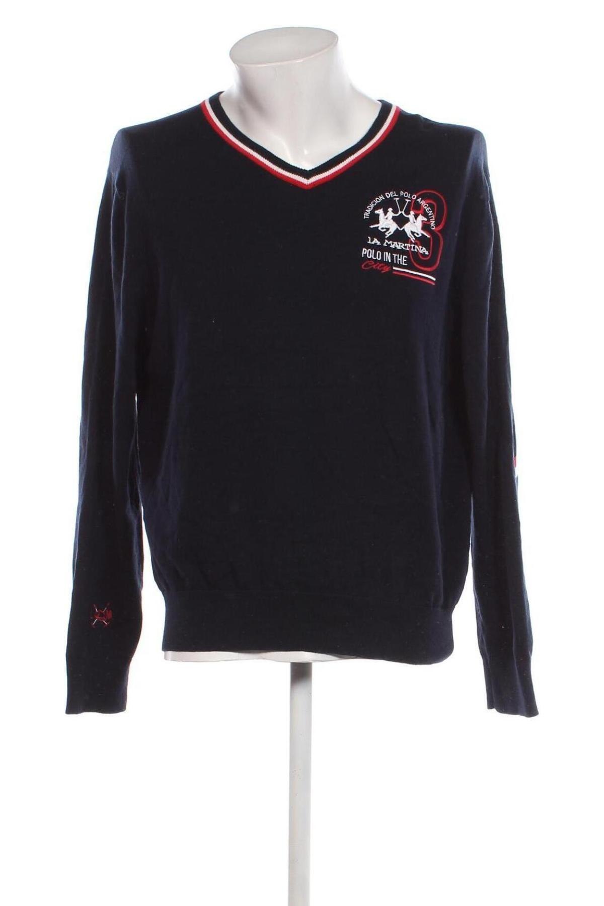 Ανδρικό πουλόβερ La Martina, Μέγεθος XL, Χρώμα Μπλέ, Τιμή 47,50 €