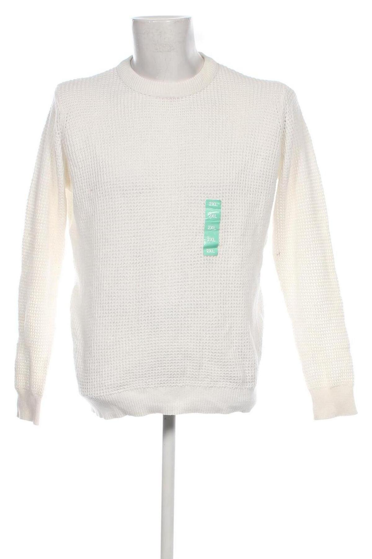 Мъжки пуловер Primark, Размер XXL, Цвят Бял, Цена 24,38 лв.