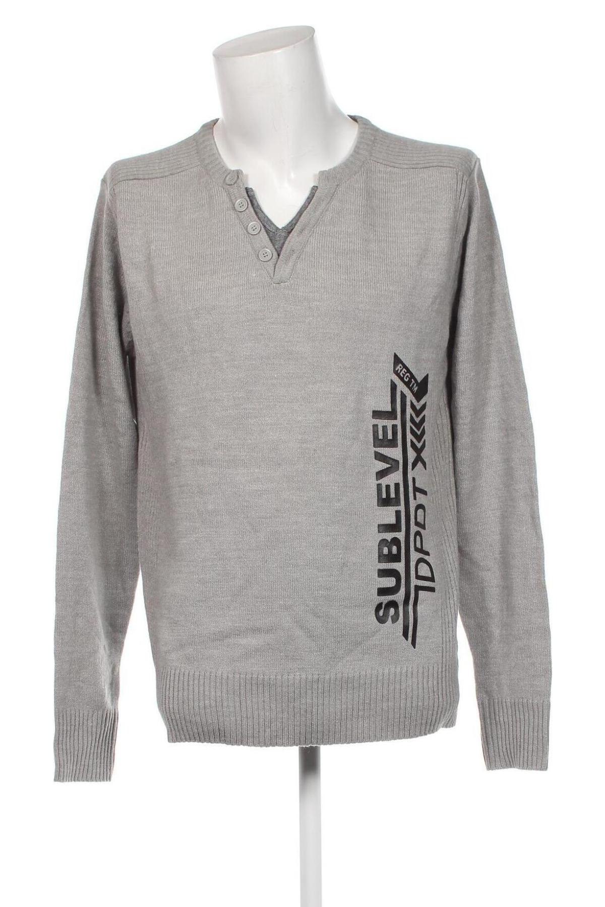 Ανδρικό πουλόβερ Sublevel, Μέγεθος XXL, Χρώμα Γκρί, Τιμή 8,43 €