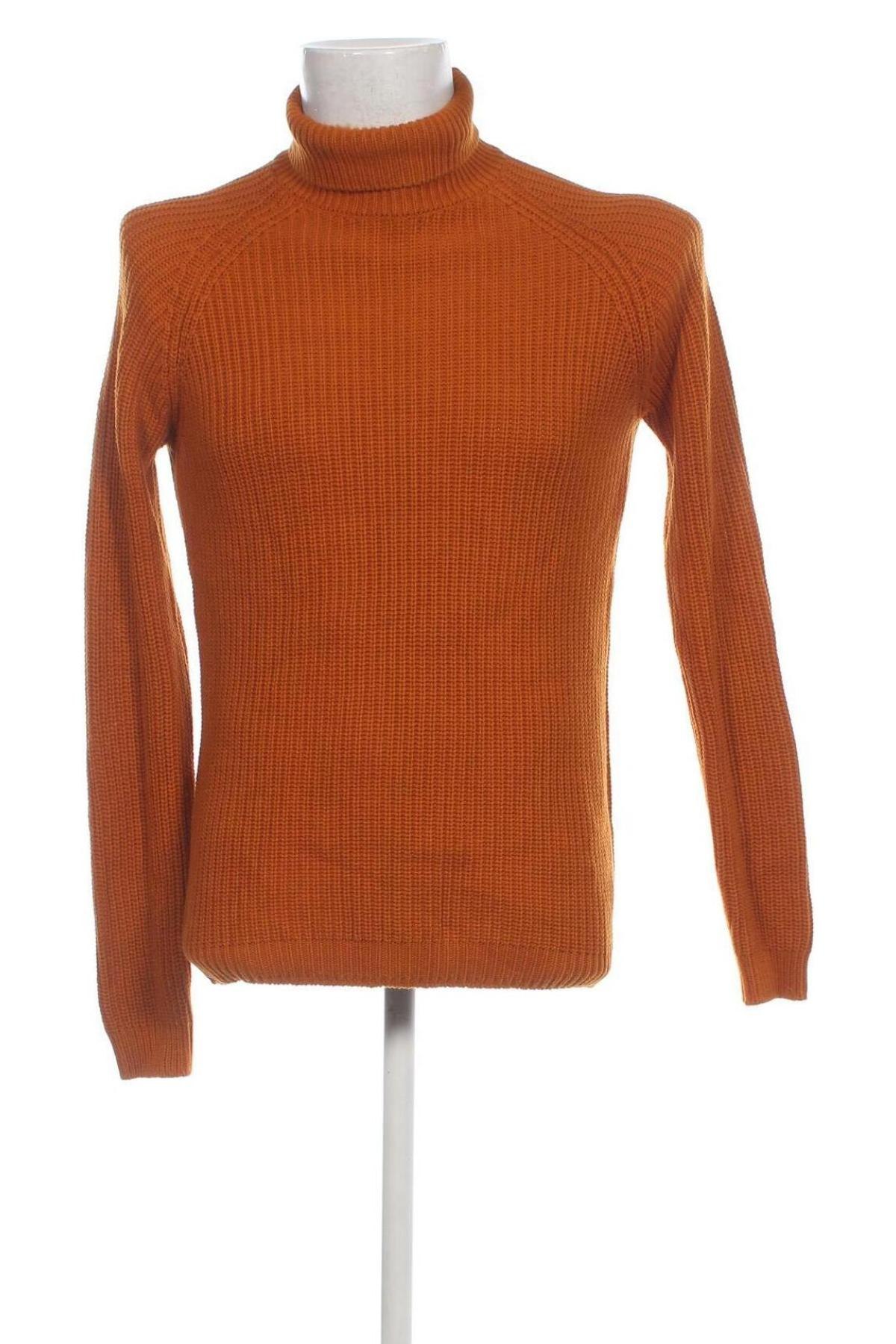 Мъжки пуловер Zara, Размер M, Цвят Оранжев, Цена 32,00 лв.