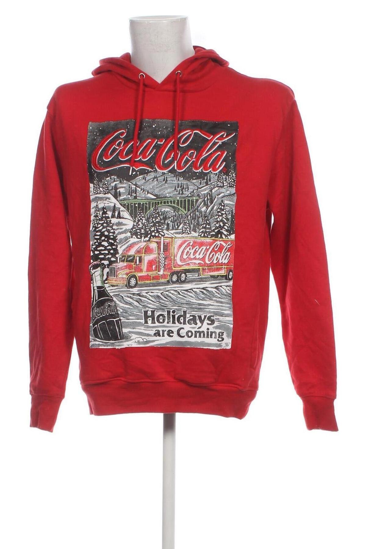 Herren Sweatshirt Coca Cola, Größe L, Farbe Rot, Preis 19,97 €