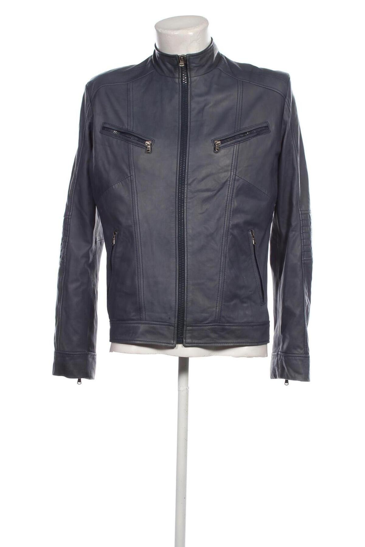 Pánska kožená bunda , Veľkosť S, Farba Modrá, Cena  60,67 €