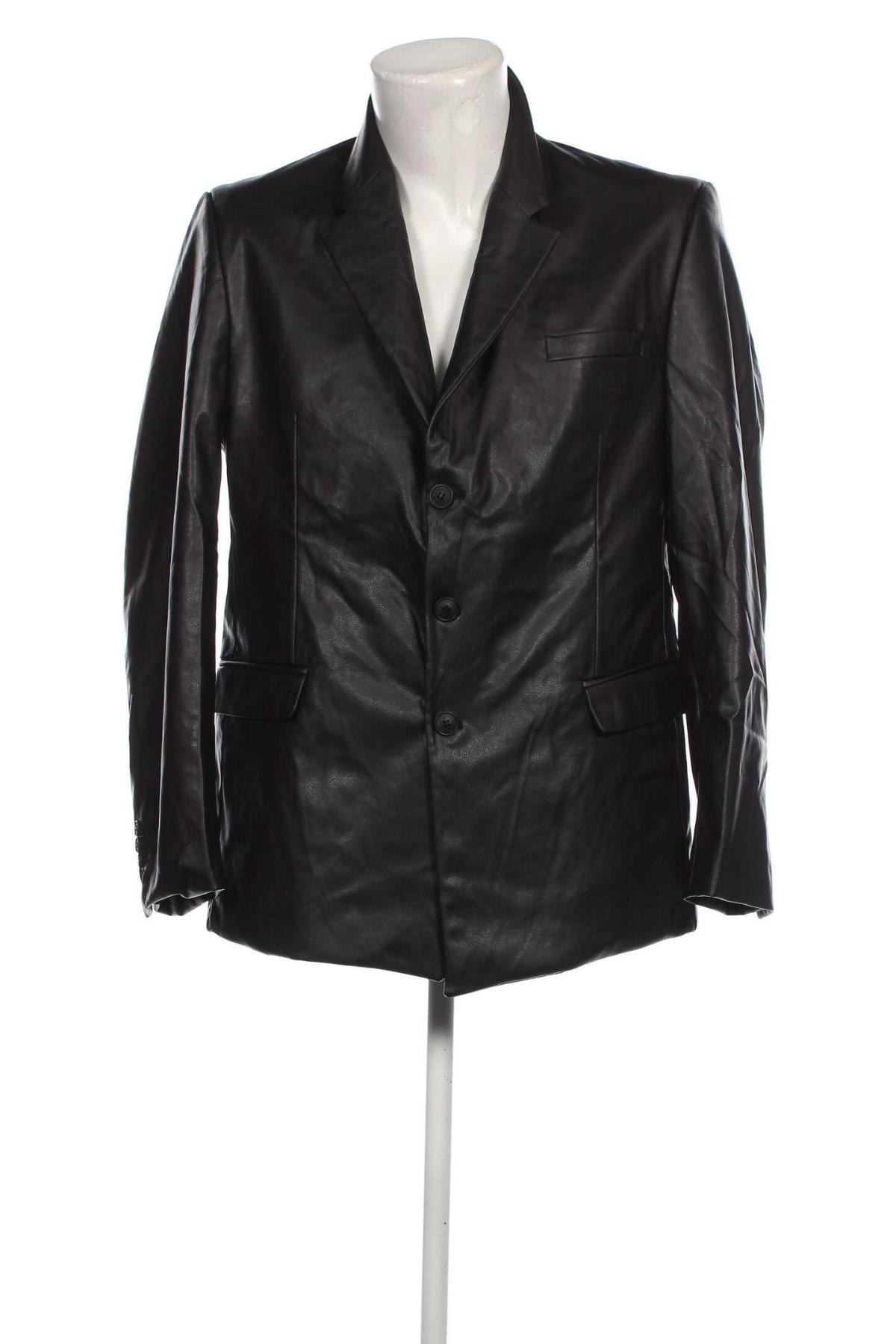 Pánska kožená bunda  Boohoo, Veľkosť L, Farba Čierna, Cena  30,54 €