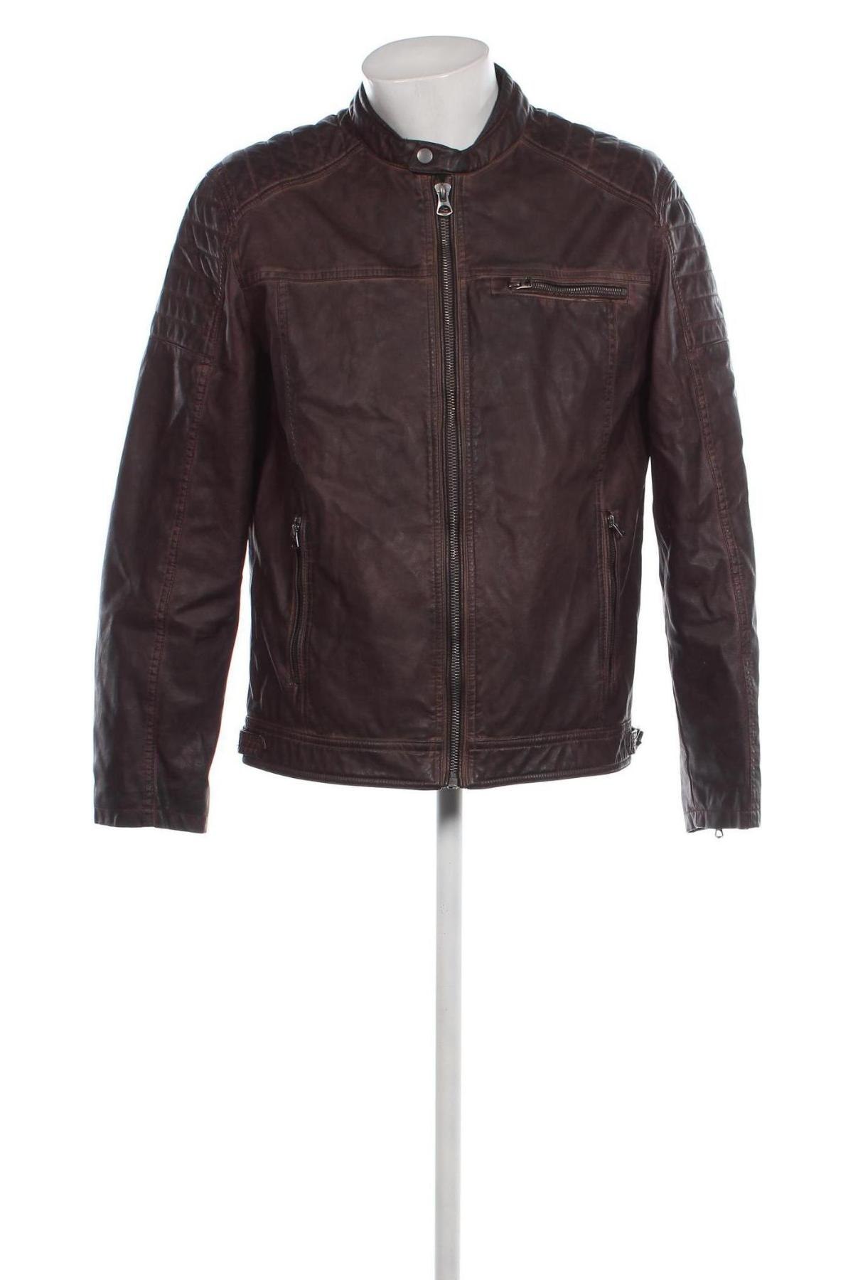 Herren Lederjacke C&A, Größe L, Farbe Braun, Preis 34,10 €