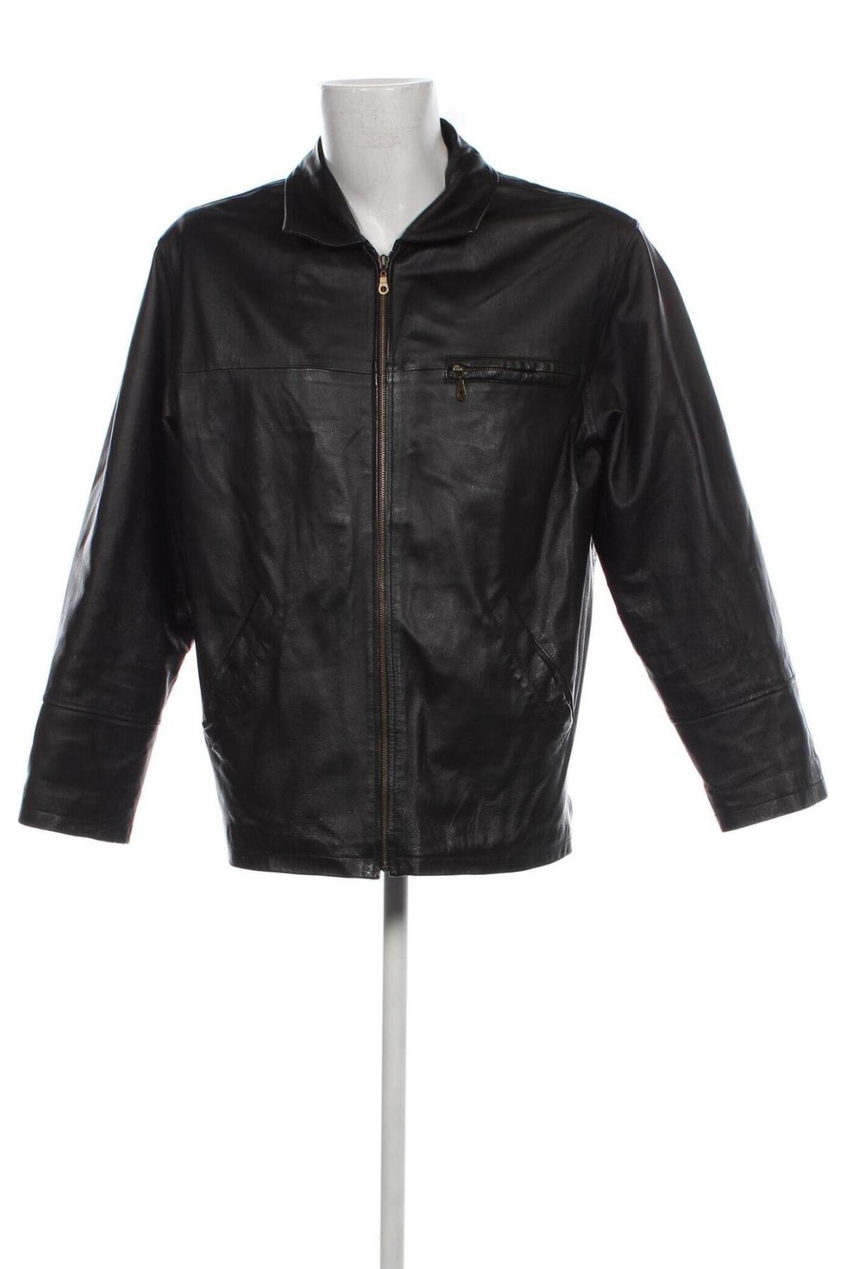 Ανδρικό δερμάτινο μπουφάν Henry Morell, Μέγεθος L, Χρώμα Μαύρο, Τιμή 45,01 €