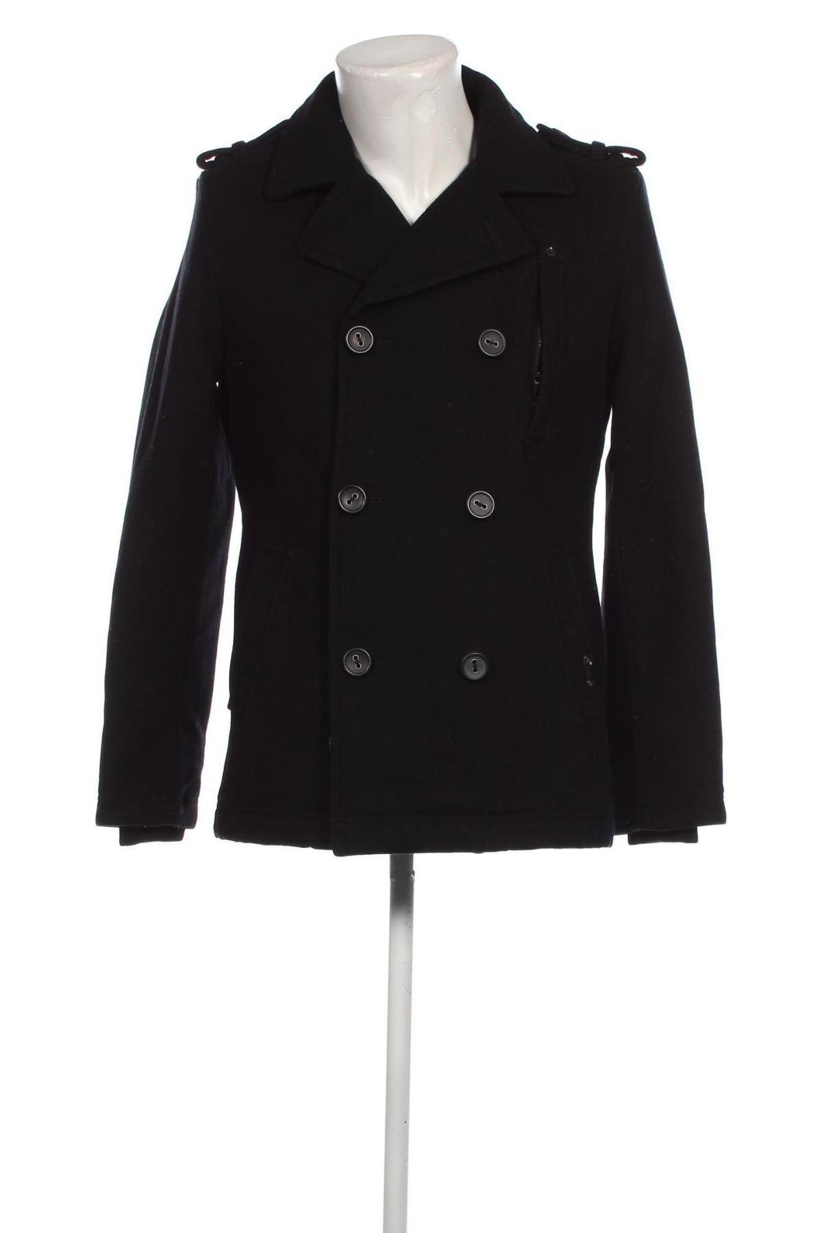 Мъжко палто Clockhouse, Размер S, Цвят Черен, Цена 54,57 лв.
