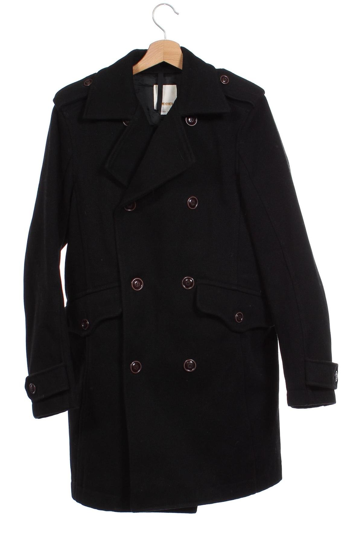 Мъжко палто Diesel, Размер S, Цвят Черен, Цена 136,00 лв.