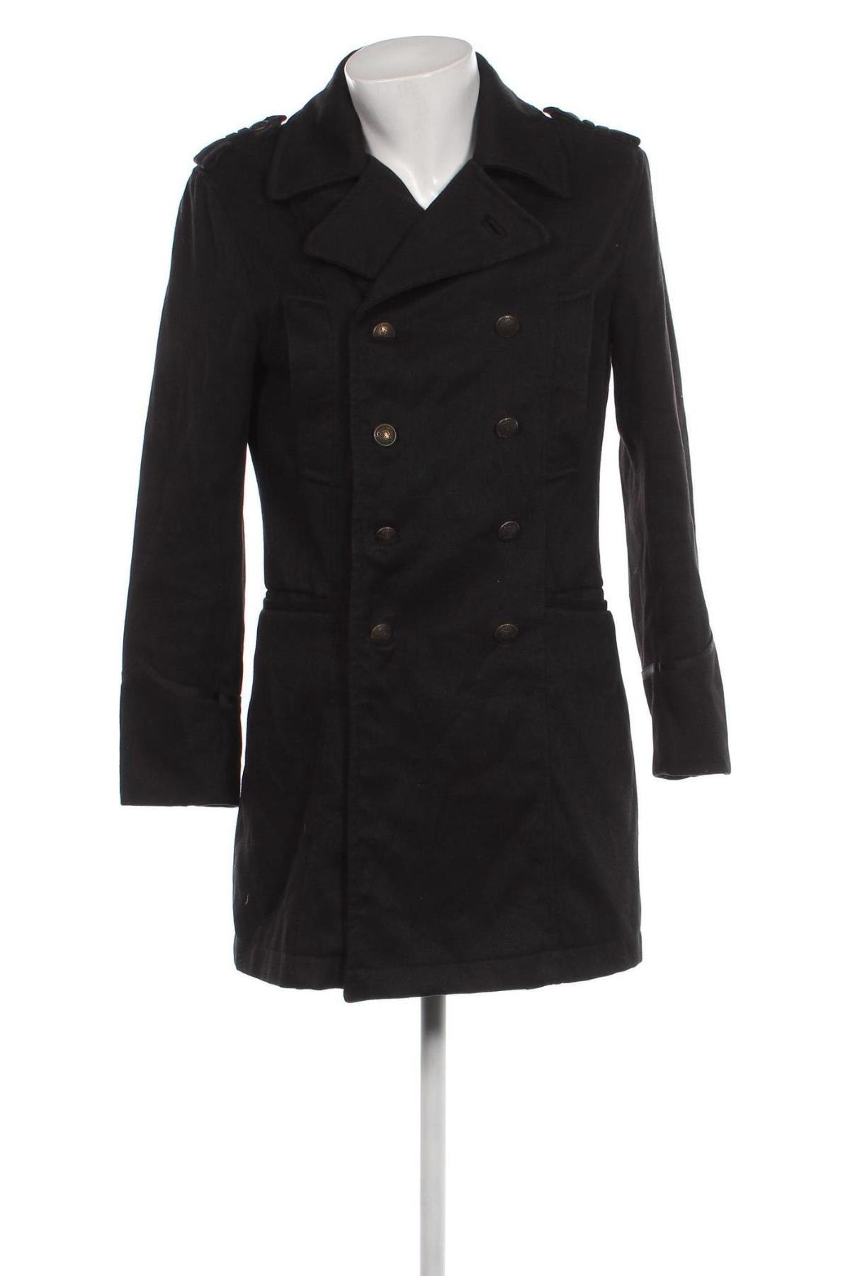 Мъжко палто H&M, Размер M, Цвят Черен, Цена 63,13 лв.