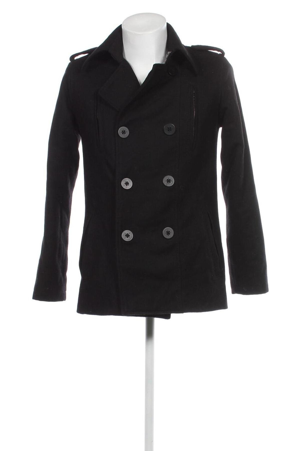 Мъжко палто H&M Divided, Размер S, Цвят Черен, Цена 41,73 лв.