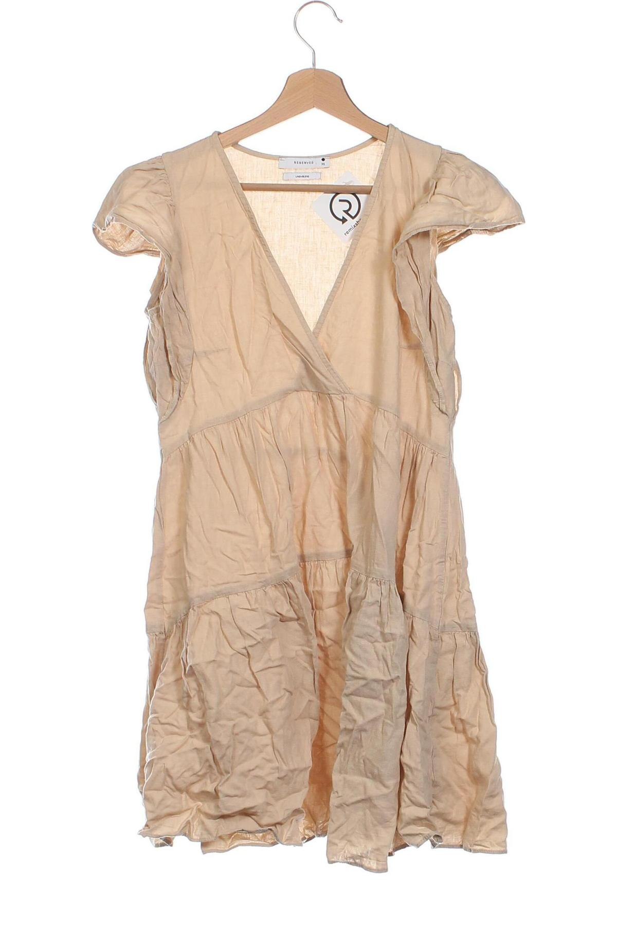 Φόρεμα Reserved, Μέγεθος XS, Χρώμα  Μπέζ, Τιμή 5,93 €