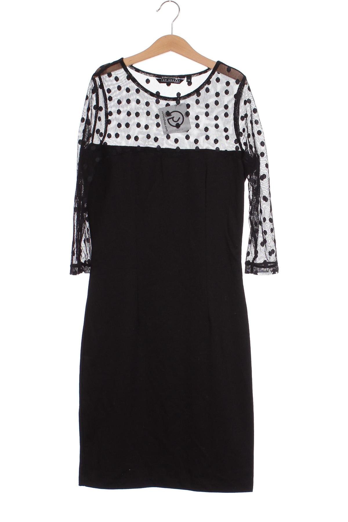 Φόρεμα Top Secret, Μέγεθος XS, Χρώμα Μαύρο, Τιμή 7,16 €