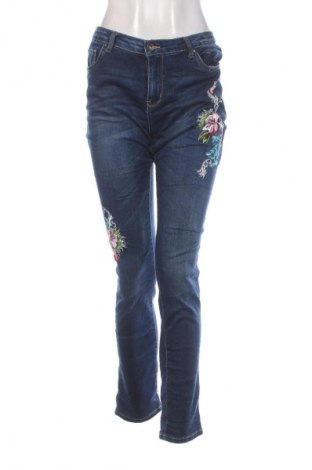 Blugi de femei H&M x Johanna Ortiz, Mărime L, Culoare Albastru, Preț 94,99 Lei