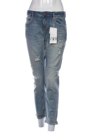 Дамски дънки Zara, Размер M, Цвят Син, Цена 62,99 лв.