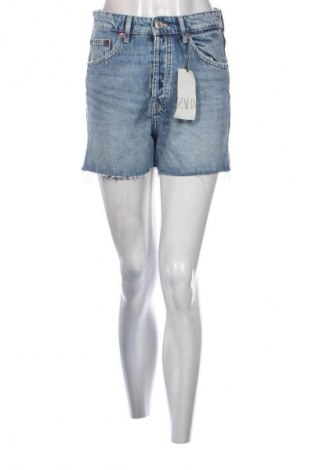 Pantaloni scurți de femei Zara, Mărime S, Culoare Albastru, Preț 117,99 Lei