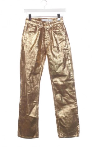 Damskie spodnie Stradivarius, Rozmiar XXS, Kolor Złocisty, Cena 95,99 zł