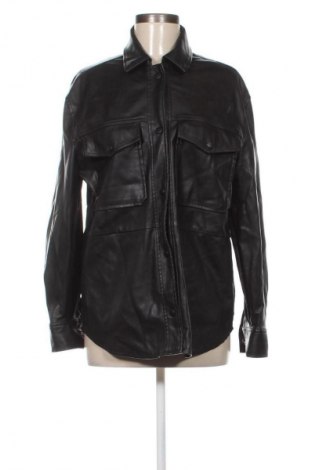 Γυναικείο δερμάτινο μπουφάν Bershka, Μέγεθος M, Χρώμα Μαύρο, Τιμή 37,99 €