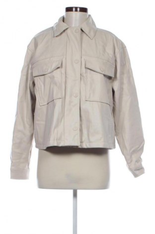 Дамско кожено яке H&M Divided, Размер M, Цвят Бежов, Цена 58,99 лв.