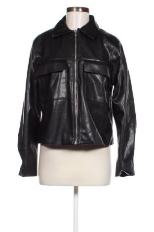 Дамско кожено яке H&M Divided, Размер M, Цвят Черен, Цена 58,99 лв.