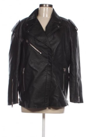 Дамско кожено яке Zara, Размер M, Цвят Черен, Цена 23,99 лв.