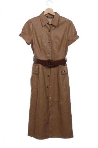 Lederkleid Zara, Größe XS, Farbe Beige, Preis 23,99 €
