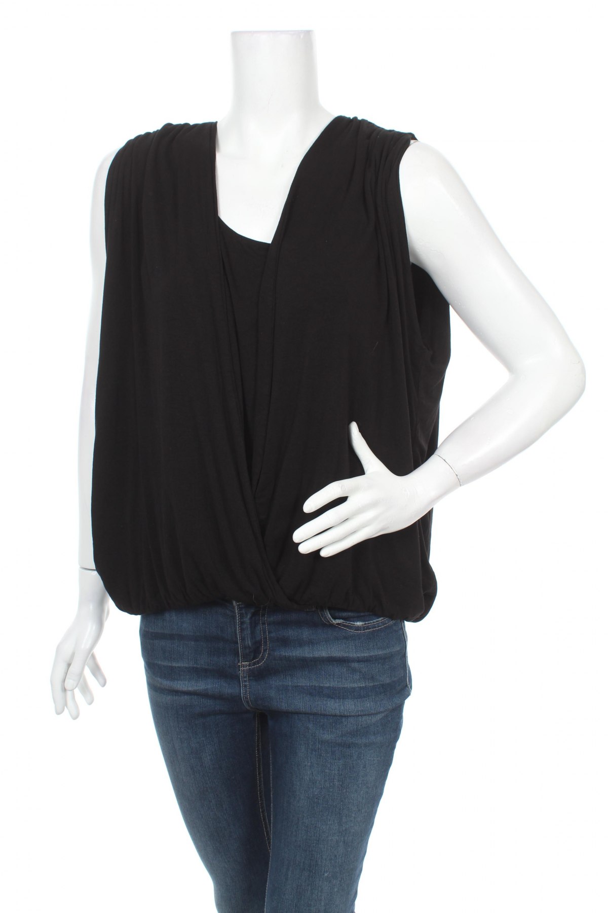 Γυναικείο αμάνικο μπλουζάκι Ahlens, Μέγεθος XL, Χρώμα Μαύρο, Τιμή 11,34 €