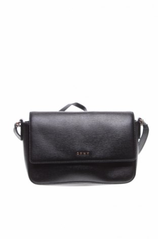 Дамска чанта DKNY, Цвят Черен, Естествена кожа, Цена 251,30 лв.