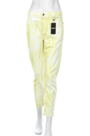 Damskie spodnie Desigual, Rozmiar XL, Kolor Żółty, 66% bawełna, 30% poliester, 4% elastyna, Cena 177,84 zł